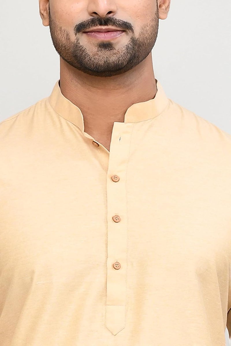 POLY2FAB Hathkargha Men's Cotton Regular Fit Kurta Pyjama Set - Ethnic Wear with Mandarin Collar & Full Sleeves - Image 5